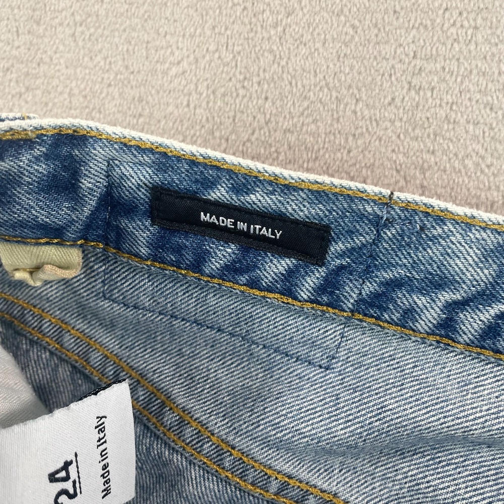R13 Tailored Drop Jeans in Bain Blue Women 28 (Tag 24) Distressed Denim Italy - Picture 4 of 14